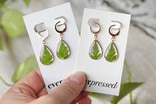 Load image into Gallery viewer, Teardrop Fern Huggies (silver/gold)
