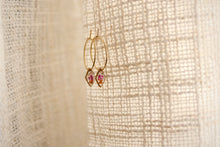 Load image into Gallery viewer, Tiny Flower Sleeper Hoops (diamonds)
