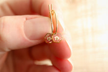 Load image into Gallery viewer, Tiny Flower Sleeper Hoops (hexagons)
