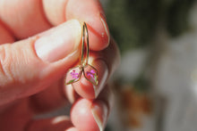 Load image into Gallery viewer, Tiny Flower Sleeper Hoops (diamond)
