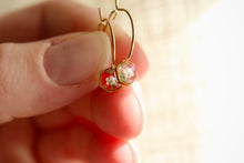 Load image into Gallery viewer, Tiny Flower Sleeper Hoops (hexagons)
