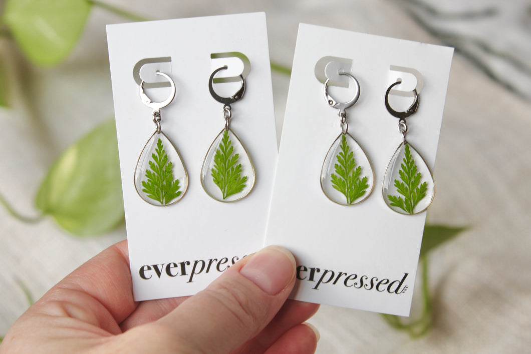 Teardrop Fern Huggies (silver/gold)