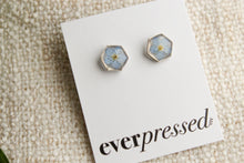 Load image into Gallery viewer, Blue Hexagon Studs - Silver
