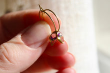 Load image into Gallery viewer, Tiny Flower Sleeper Hoops (diamond)
