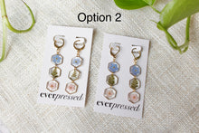 Load image into Gallery viewer, 3-Tiered Hexagon Huggies (gold)
