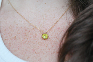 Yellow Flower Hexagon Necklace