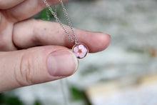 Load image into Gallery viewer, Pink Narcissus Drop Necklace (silver)
