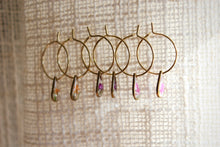 Load image into Gallery viewer, Tiny Flower Sleeper Hoops (teardrop)
