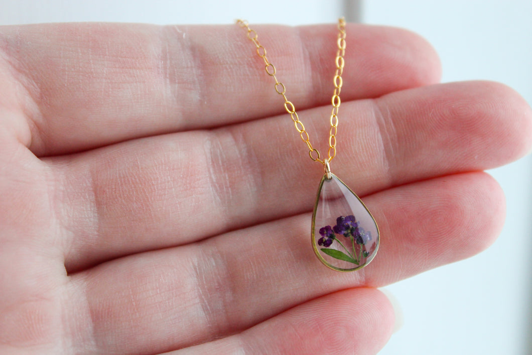 Purple Teardrop Necklace