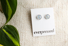 Load image into Gallery viewer, Blue Hexagon Studs - Silver
