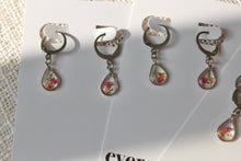 Load image into Gallery viewer, Sprinkle Teardrop Huggies (silver)
