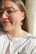 Load image into Gallery viewer, Teardrop Blue Bell Huggies (gold)
