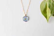 Load image into Gallery viewer, Forget Me Not Hexagon Necklace
