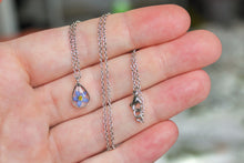 Load image into Gallery viewer, Forget Me Not Teardrop Necklace (silver)
