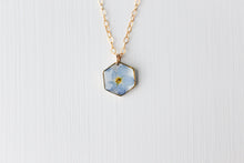 Load image into Gallery viewer, Forget Me Not Hexagon Necklace
