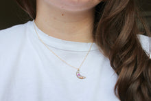 Load image into Gallery viewer, Queen Anne&#39;s Lace Moon Necklace (gold)
