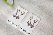 Load image into Gallery viewer, Teardrop Purple Huggies (gold)
