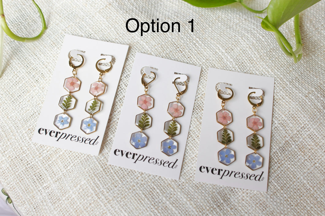 3-Tiered Hexagon Huggies (gold)