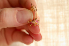 Load image into Gallery viewer, Tiny Flower Sleeper Hoops (stars)
