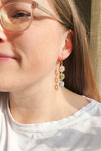 Load image into Gallery viewer, 3-Tiered Hexagon Huggies (gold)
