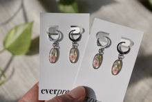 Load image into Gallery viewer, Pink Teardrop/Oval Huggies (silver)
