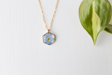 Load image into Gallery viewer, Forget Me Not Hexagon Necklace
