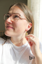 Load image into Gallery viewer, Yellow Chandelier Huggies (gold)
