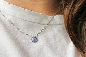 Forget Me Not Drop Necklace (silver)