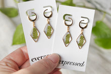 Load image into Gallery viewer, Fern Diamond Huggies (gold)
