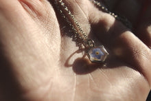 Load image into Gallery viewer, Forget Me Not Hexagon Necklace
