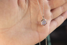 Load image into Gallery viewer, Forget Me Not Hexagon Necklace
