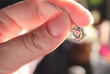 Load image into Gallery viewer, Queen Anne&#39;s Lace Hexagon Necklace
