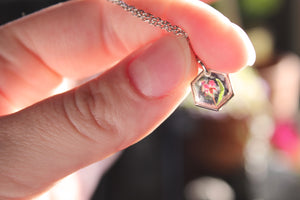 Queen Anne's Lace Hexagon Necklace