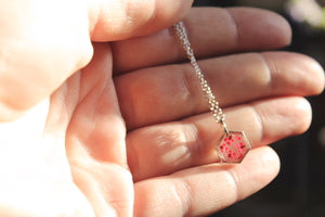 Queen Anne's Lace Hexagon Necklace